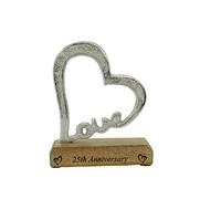 25th Anniversary Rustic Heart Decoration - 25 Year Anniversary (hsslove25)