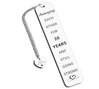 25th Anniversary Wedding Gifts for Couple, 25 Year Anniversary Bookmarks for Husband Wife, 25th Years of Marriage Gifts for Him Her, Funny Silver Anniversary Decorations for Dad Mom Parents Friends