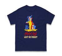25th April Anzac Day Lest We Forget T-Shirt - Great Britain Army Veteran Memorial Remembrance Poppy Tee Union Jack Unisex Gift Top (Navy, S)