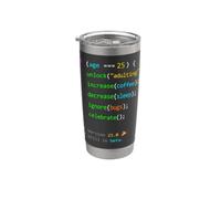 25th Birthday 25 Years Old Coder Humor Programmer Men Stainless Steel Insulated Tumbler