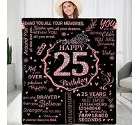 25th Birthday Blanket Gifts for Women - Happy 25th Birthday Gift Ideas for Her - 25 Year Old Gifts for Daughter Sister Bestie - Personalized Flannel Fleece Soft Throw Blanket