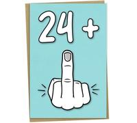 25th Birthday Card, 24 + 1, Funny Birthday Card for 25 Year Old Women or Men, A5