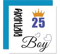 25th Birthday Card for Men - Birthday Boy - Cards for 25 Year Old Man Son Brother Uncle Cousin Friend Nephew, 145mm Bday Greeting Cards Gift