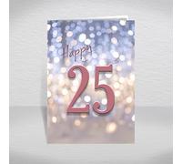 25th Birthday Card for Women with Inside Greeting ‘have a Great birthday!’ - Beautiful Soft Pastel Background with Striking Dusky Pink Age: Happy 25th Card with envelope (Size A5)