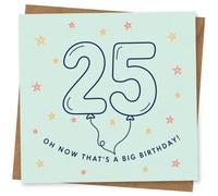 25th Birthday Card, Funny Balloon Design