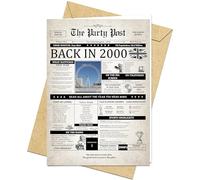 25th Birthday Card Happy Bday Jumbo Card for Men or Women Born In 2000 Big Funny Gifts for Dads or Moms Touring 25 Years Old. Vintage Party Decor Gift Ideas For Husband Wife. Retro Greeting Cards