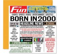 25th Birthday Cards for Men Women - Born In 2000 Newspaper - Happy 25 Birthday Card for Son Daughter Cousin Vintage Retro Back In 2000, 145mm Bday Greeting Cards