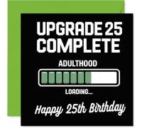 25th Birthday Cards for Women Men - Upgrade Loading - Happy Birthday Card for 25 Year Old Woman Man Auntie Niece Son Husband, 145mm Bday Greeting Cards