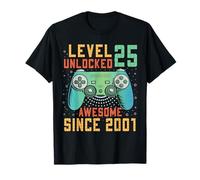 25th Birthday Gamer 25 Year Old Bday Men Game Level Unlocked T-Shirt