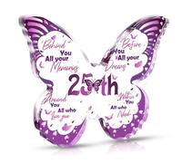 25th Birthday Gifts for Her,Beautiful Butterfly-Shaped Acrylic Plaque 5 Inch,Gifts for Girlfriend That Last,Birthday Gifts for Women with Elegance,25th Birthday Gifts for Him Unique Keepsake (25)