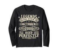 25th Birthday Gifts for Men 25 Year Old Bday October 2000 Long Sleeve T-Shirt