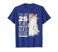 25th Birthday Twenty-Five - 25 Years Old Horse Rider T-Shirt, Men, Royal Blue, Large