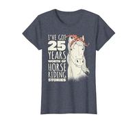 25th Birthday Twenty-Five - 25 Years Old Horse Rider T-Shirt, Women, Heather Blue, Medium