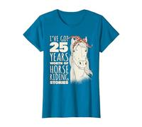 25th Birthday Twenty-Five - 25 Years Old Horse Rider T-Shirt, Women, Sapphire Blue, 3X-Large