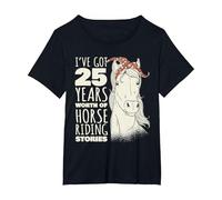 25th Birthday Twenty-Five - 25 Years Old Horse Rider T-Shirt, Women's Plus, Black, 6X
