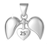 25th I Love You Heart Charm Bead Necklace Pendant 925 Sterling Silver for Pandora Moments Bracelets - 25 Her Girls Women - Happy Birthday Gift Box