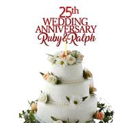25th Silver Custom Wedding Anniversary with Both Names. Any years any Names Personalised Cake Topper Glitter Card Ruby wedding Anniversary (GLITTER RED)