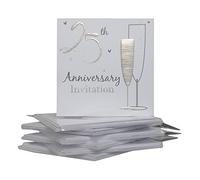 25th Silver Wedding Anniversary Party Invitations {Holographic} 36 Cards with Envelopes by Simon Elvin