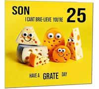 25th Son Birthday Card for Son - Cheese Pun Funny Son's Birthday Card for 25 Year old twenty five, twenty fifth