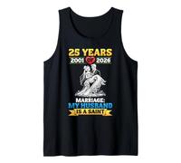 25th Wedding Anniversary 2001 to 2026 My Husband is A Saint Tank Top