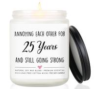 25th Wedding Anniversary Candle Gifts, 25th Anniversary Candle Gifts, 25 Years Silver Marriage for Her Him Couple Wife Husband, Natural Soy Scented Candles Lavender 7OZ