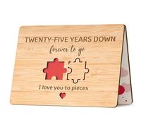 25th Wedding Anniversary Card Gifts, 25th Anniversary Card - Bamboo Card, Silver Anniversary Card Gift for Couple Wife Husband, 25 Years Wedding Anniversary Love Gifts for Wife Husband Couple Her Him