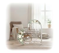25th Wedding Anniversary ideas Gifts, Silver Anniversary ideas Gifts Wedding Decorations Acrylic Signs, Heart-Shaped Romantic Clear Acrylic Plaque for Christmas Her Him Couple Gift
