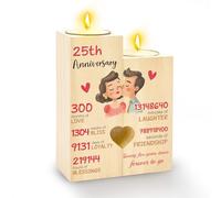 25th Wedding Anniversary Presents Candle Holder Silver Wedding Anniversary Presents for Him Her Boyfriend Girlfriend Wife Husband Couple Mum and Dad Anniversary Presents