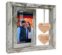 25th Wedding Anniversary Rotating Photo Frame Gifts, 25 Year Silver Anniversary Photo Frame Gifts for Wife Husband Couple with 2 4x6 Display