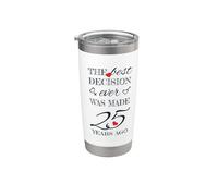 25th Wedding Anniversary Stainless Steel Insulated Tumbler