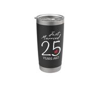 25th Wedding Anniversary Stainless Steel Insulated Tumbler