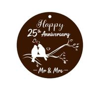 25th Wedding Anniversary Wind Chime, Happy 25th Anniversary Romantic Gifts for Couple, Parents, Wife, Husband, Friends, Sliver Wedding Anniversary's Keepsake Gifts Ideas Visit The Leebbsin Store
