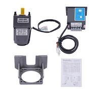 25W AC Gear Motor 220V 60K Adjustable Speed with Controller & Built-In Cooling Fan, 90-1350 RPM 8Nm Torque 10mm Shaft Aluminum Induction Gearmotor for Packaging Textile Machines