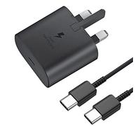 25W Charger Plug, USB C Fast Charging for Samsung Galaxy S24,S23,S22,S21,S20 Ultra,S20 FE,A54,A53,A34,A23,A15,A14,A04S, Moto G54,G73,G84, Pixel 7/8, Android Charge with Cable Type C - Black