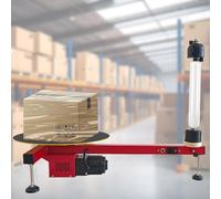 25w Electric Stretch Film Wrapping Machine, Durable Metal Body, Heavy Duty Film Wrapper For Pallets & Boxes - With 15.7in Auxiliary Turntable And Foot Pedal Switch 110V
