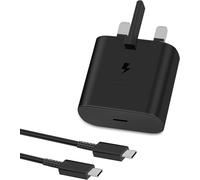 25W Fast Charging Adapter with C to C Cable - Compatible with Samsung, Apple, Pixel, iPad,Tablet - PD UK C Wall Charger