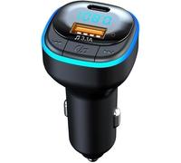 25W High-Power Wireless Car FM Transmitter, Handsfree Music Streaming, Fast Type C USB Car Charger, Fast MP3 Player Audio Receiver for in-Car Entertainment