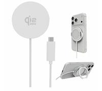 25W Magnetic Wireless Charger :Qi2.2 Qi2 Compatible with MagSafe Fast Charger for iPhone Air 17e 17 16 15 14 Pro Max Samsung Galaxy S26 S25 Google Pixel 10 & AirPods, With Kickstand (White)
