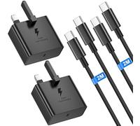 25W Super Fast Charger for Samsung Galaxy S25/S25+/S25 Ultra/S24/S24 Ultra/S23/S23 Ultra/S22/S21/S20/A55/A54/A15, 2Pack USB C Fast Charger with 2M Type C Cable,Type C Super Fast Phone Charging Adaptor
