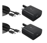 25W Super Fast Charger for Samsung, USB C Plug and 2M Type C Charging Lead, Compatible with Galaxy S24 S23Ultra S22 S21 S20/ S9/S8/S7/S6/ (2 Pack)