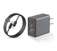 25W Super Fast Charging Charger for Samsung Galaxy A16 5g A15 A14 A13 A9+ A71 A54 A53 A32, 12V Android Cell Phone Accessories, Dual Ports 25 Watt PD+ 18W QC 3.0 Wall Adapter with 6.6ft Type C Cable