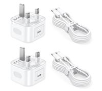 25W USB C Charger for Samsung 2 Pack Super Fast Charging with 6.6ft USB C Cable Compatible for Samsung Galaxy S25/S24S23/S22 Ultra/FE 5G, Z Flip 3/Z Fold 3, Note 20/10 Series (UK Wall Plug) white