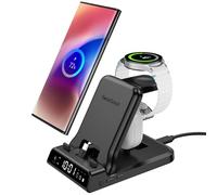 25W USB C Fast Charging Station for Samsung Galaxy S25/S24/Z Flip 7/Z Fold 7/A54/A35/USB C Buds, 3-in-1 Foldable Charger Stand for Samsung Galaxy Watch 8/8 Classic/7/Ultra/FE/6/5/4, SwanScout 701S