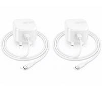 25W USB-C PD UK Wall Charger with Cable (2 Pack) for HONOR 600 X8 X8a X7