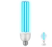 25W UV Light Bulbs, 254nm UVC Germicidal Lamp Bulb with E27 Base, 360° Sterilization for 500 Sq ft Areas, Effective for Bacteria Neutralization in Living Rooms, Kitchens, Offices, Basements(No Ozone)