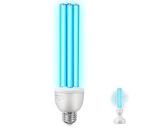 25W UV Light Bulbs, 254nm UVC Germicidal Lamp Bulb with E27 Base, 360° Sterilization for 500 Sq ft Areas, Effective for Bacteria Neutralization in Living Rooms, Kitchens, Offices, Basements (Ozone)