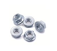 25x 1/4 UNF Fine Thread Serrated Flanged Hexagon Nuts, for UNF Bolts & Set Screws, Zinc Plated Steel BZP Flanged UNF Nuts