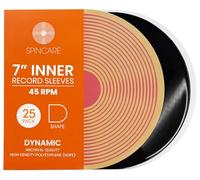 25x 7 Inch Single 45 RPM Anti-static Inner Vinyl Record Sleeves | Spincare Rounded Edge Archival Anti Static HDPE Plastic Vinyl Record Storage Covers for 7” 45 RPM Singles