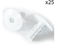 25x 8mm White Single Cable Bushes-Feed Through Wall Cover-Coaxial/Coax Hole/Entry Tidy Cap - Grommet-Satellite-Brick-Plate-RG6-CCTV