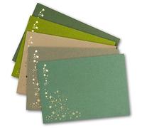 25x Christmas envelopes - DIN C6 - with gold metallic embossed star rain - color mix 2 vintage kraft paper - 5 pieces per color - wet glue - 114 x 162 mm